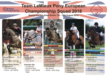 The British Showjumping Team LeMieux Pony European Championship Squad has been announced! 